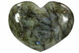 Flashy Polished Labradorite Heart #62942-1